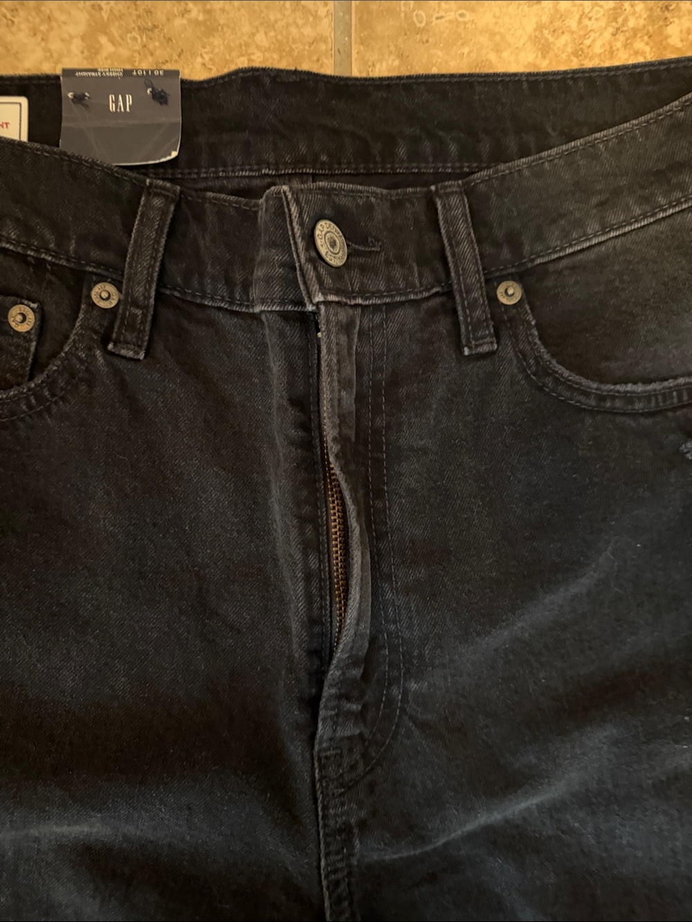 GAP Black CheekyStraight Leg Distressed Jeans size 30/10 Tall - Picture 6 of 12